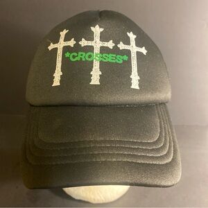 MNML Crosses Trucker Cap - Black‎ Snap Back Mesh